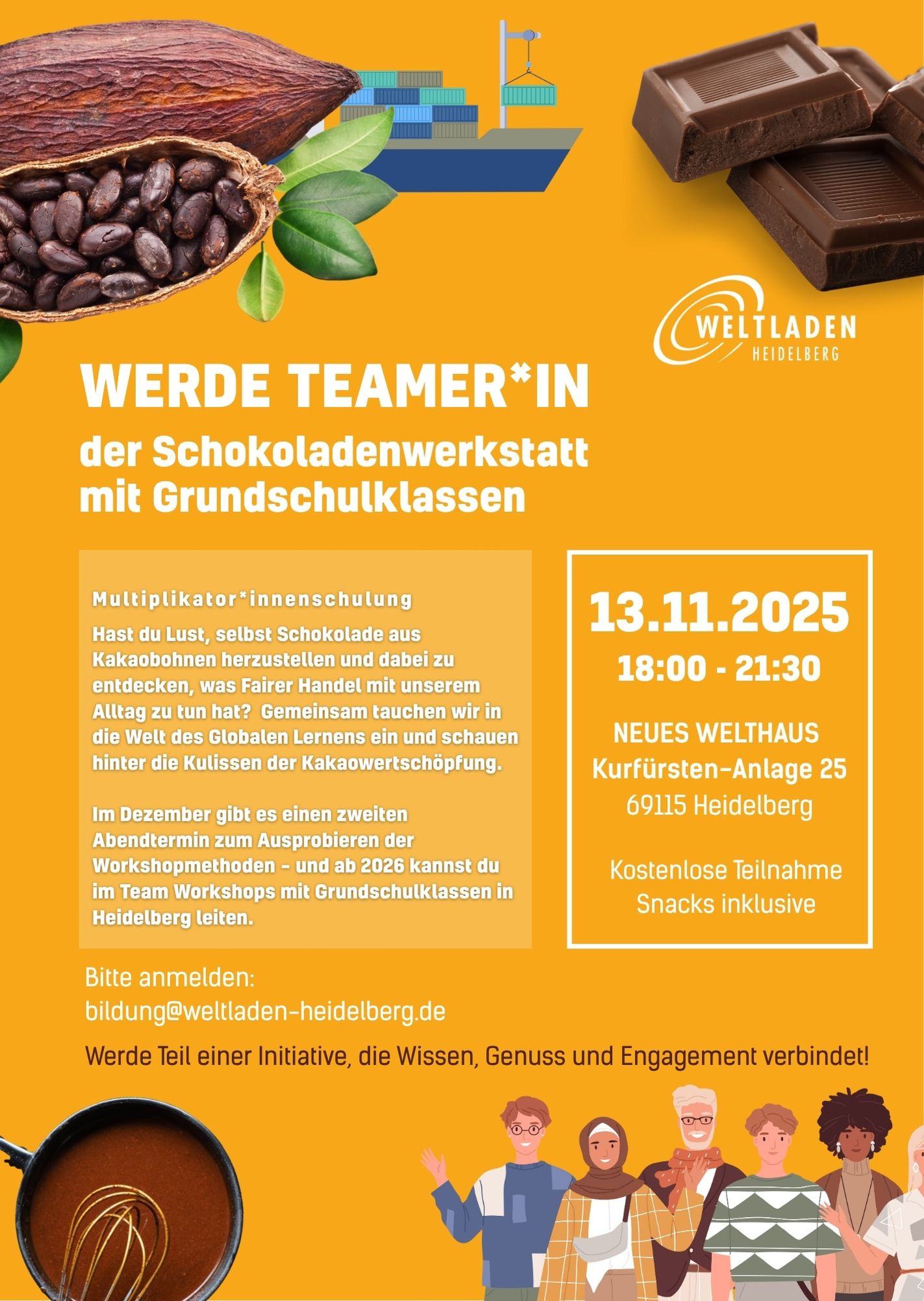 Werde Teamer*in für die Schokoladenwerkstatt mit Grundschulklassen